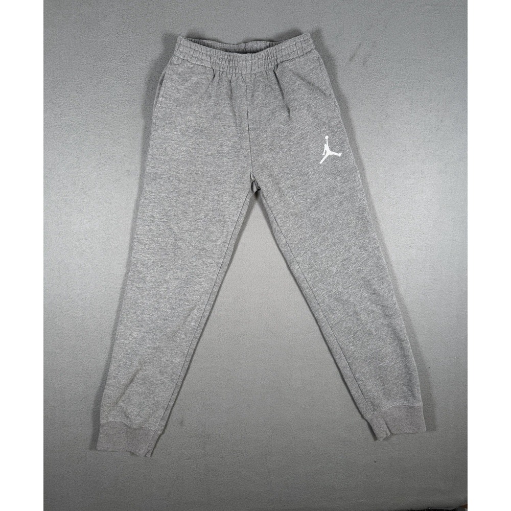 Jordan Boys Youth L 12-13 Yrs Gray Fleece Jumpman Jogger Sweatpants